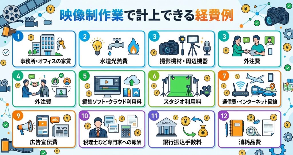 映像制作業で計上できる経費