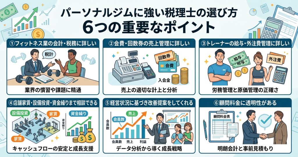パーソナルジムに強い税理士の選び方