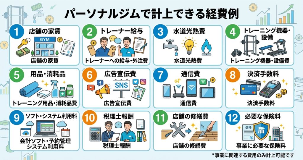 パーソナルジムで計上できる経費