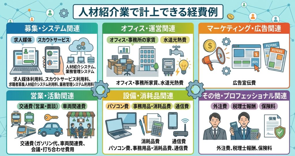 人材紹介業で計上できる経費