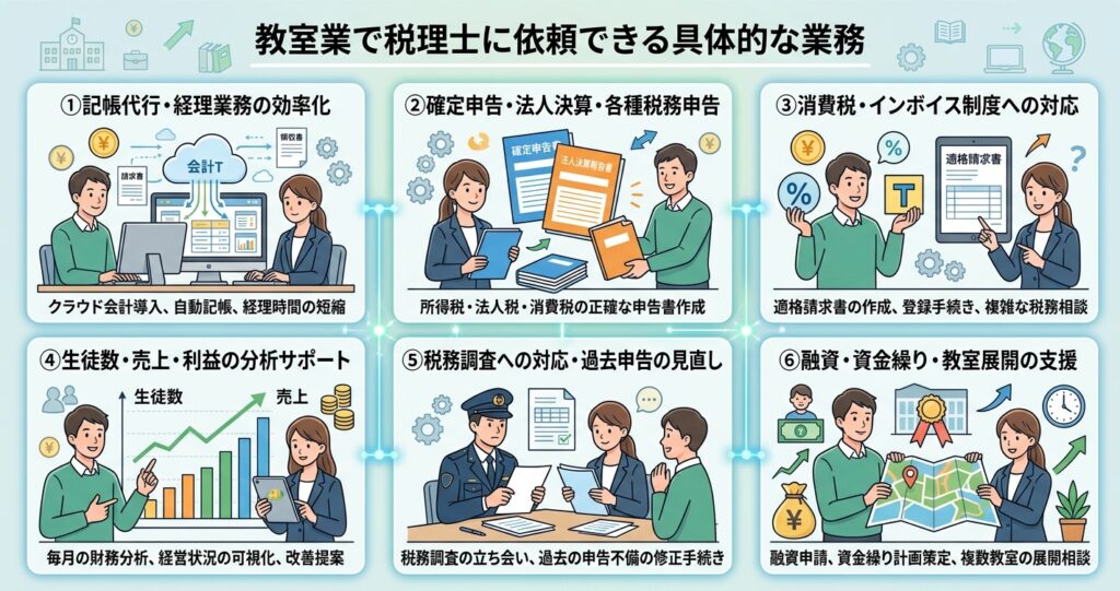 教室業で税理士に依頼できる具体的な業務