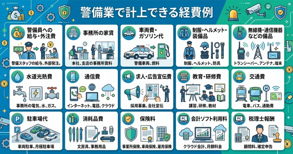 警備業で計上できる経費