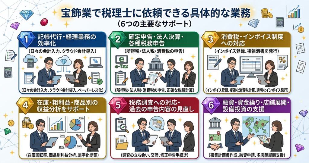 宝飾業で税理士に依頼できる具体的な業務