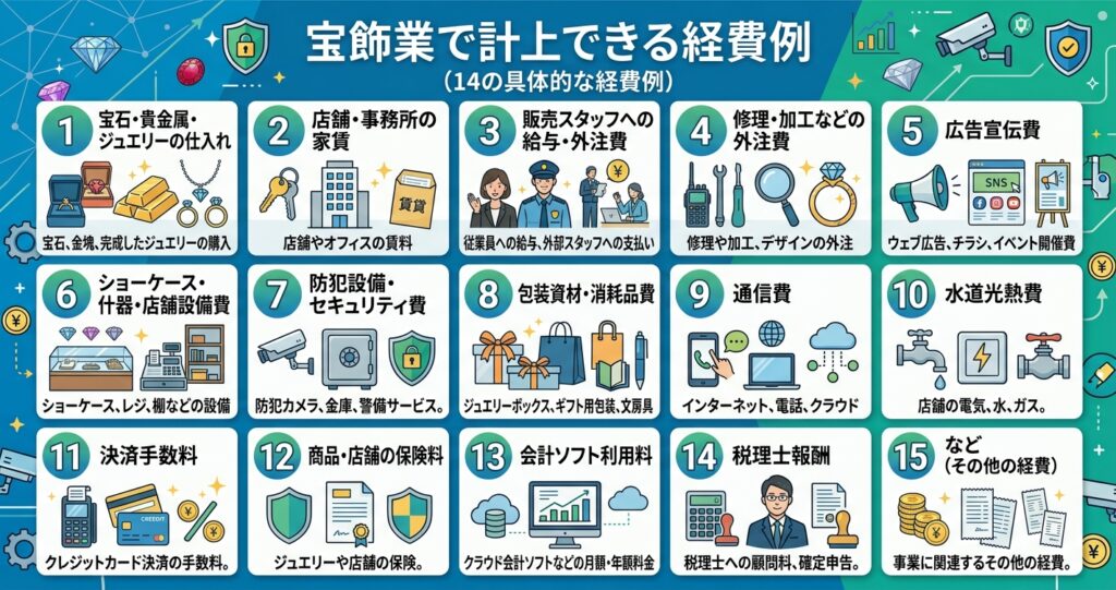 宝飾業で計上できる経費